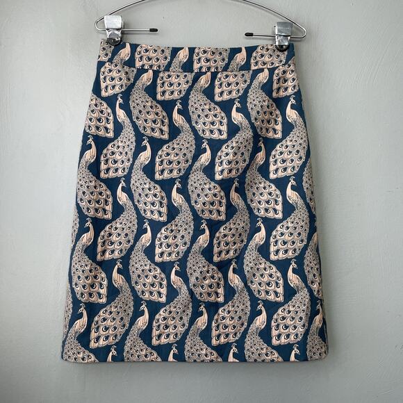 Ann Taylor Dresses & Skirts - Ann Taylor Pencil Skirt Size 2 Teal Peacock Brocade Jacquard Tapestry Elegant